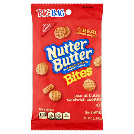 Nabisco nutter Butter cookies-single serve sandwich bites 1x 3oz (044000003067)